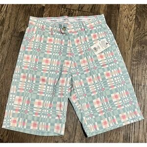 New! FlowGolf Flow Society Golf Men's Shorts Size 30 Wild Fun Pastel Plaid